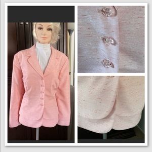 Emily Pink Formal Blazer Plus Size 16W Buttoms up